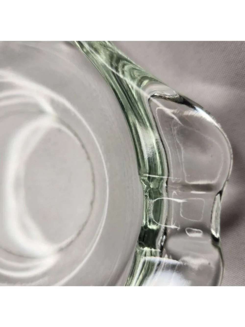 Vintage Clear Glass Cigar Ashtray with Scalloped Edges